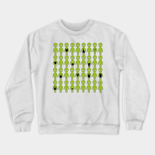 Small green men from Mars . Extraterrestrials In bathing suites. Crewneck Sweatshirt by marina63